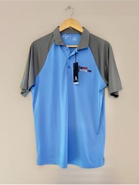 Antigua GolfWeek Amateur Tour Polo Men's Size M Performance Golf Shirt Blue Polo